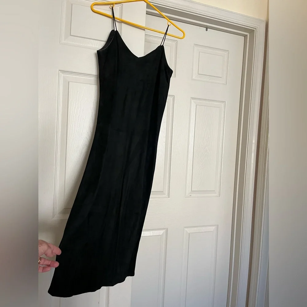 Black Suede Vintage 1980’s Dress - Picture 2 of 7